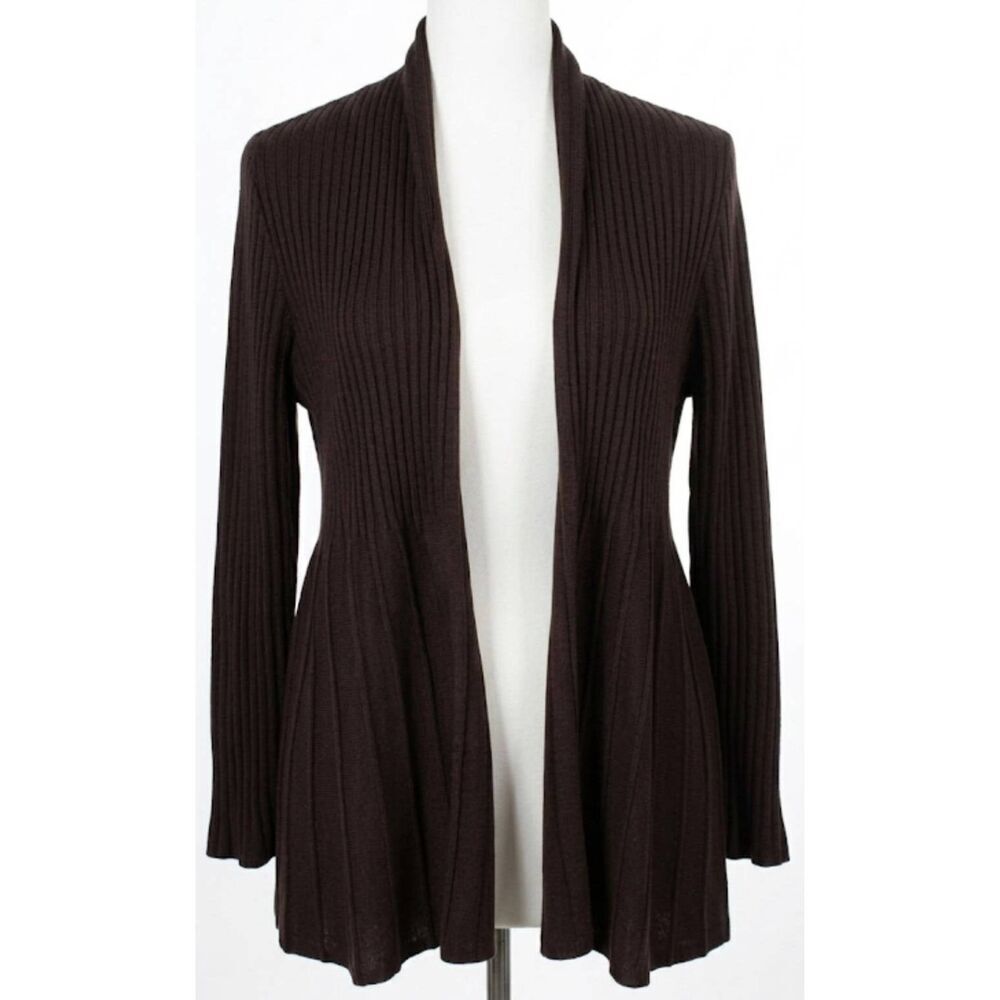 Eileen fisher womens small light wool sweater dark brown spring summer